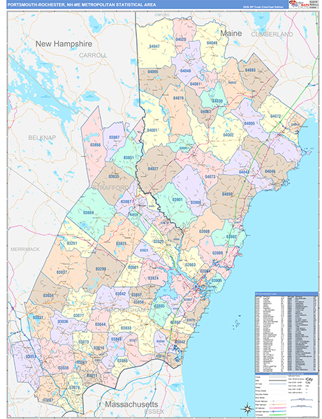 Portsmouth-Rochester Metro Area Wall Map